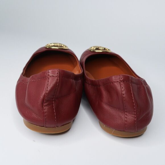 COACH Women’s Ballet Flats Size 7 Bailey Wine Red Leather FG2944 - Picture 7 of 8